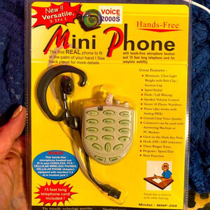 Voice 2000S 3 in 1 Hands-Free Mini Phone w/ Headset & 15ft. Cord MNP-200 SEALED